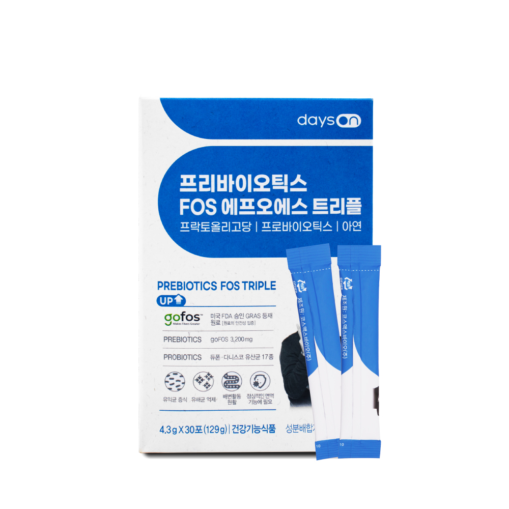 오한진 데이즈온 프리바이오틱스 FOS 트리플 4.3g x 30포 1통 : 주식회사 아이지비