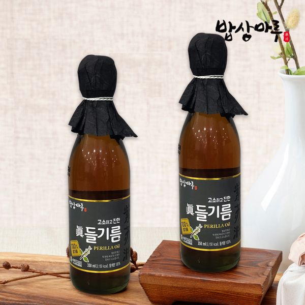 [밥상마루] 들기름 350ml 2병 통깨100% : 올백샵
