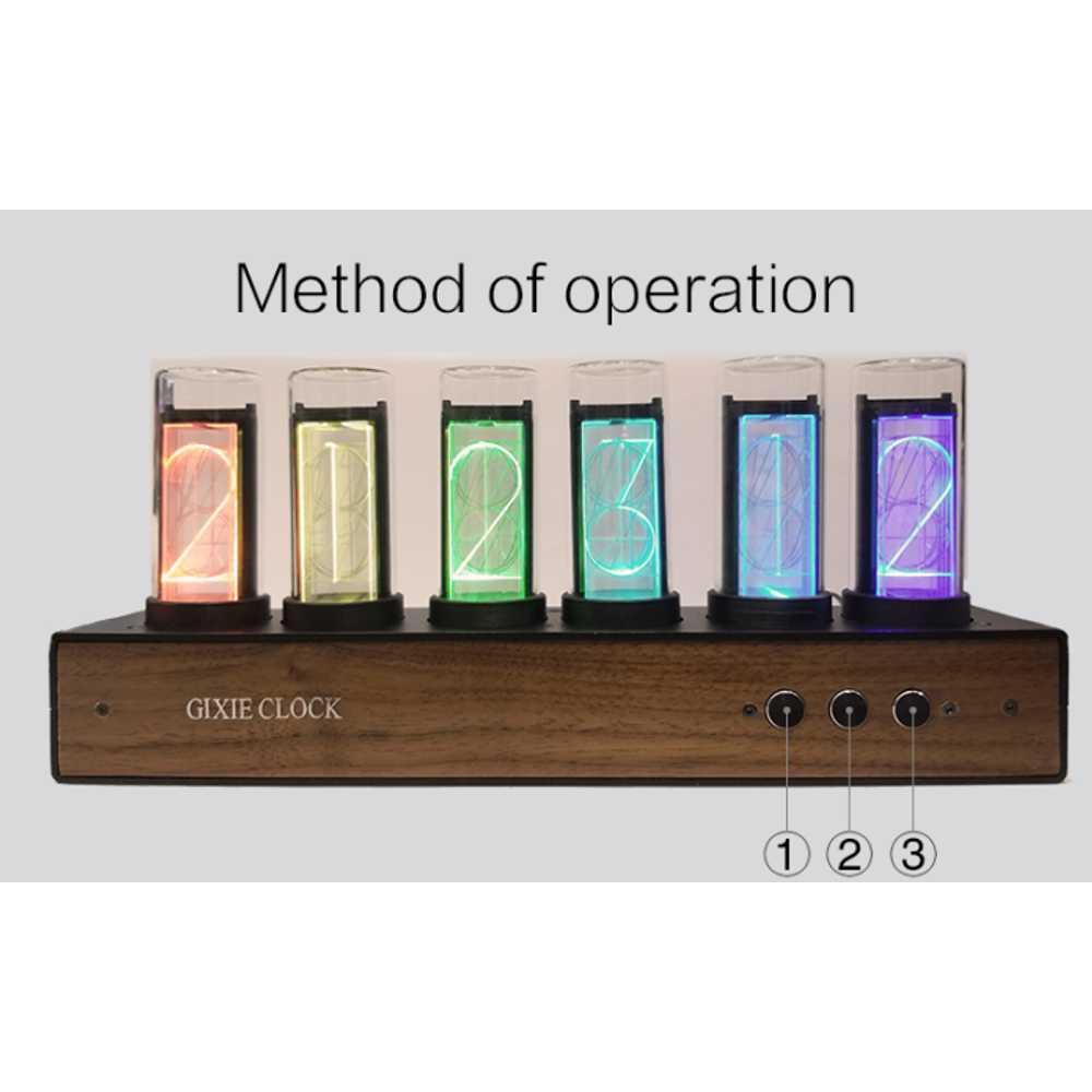 진공관 탁상 시계 RGB LED 업소용 소품 닉시 튜브 : 트루글로벌13
