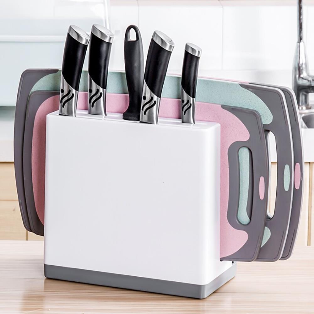 배수 싱크대 선반 칼 홀더 랙 가위 도마 주방 거치대 꽂이 정리 받침대 : 보라별3