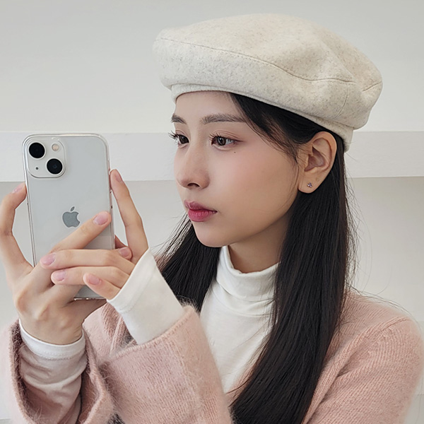 [1+1할인] 솔리드 브레드 베레모 (23T380) : 수앤수악세사리