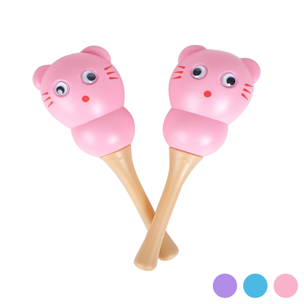 HAOSEN 하오센 고양이 캐릭터 마라카스 분홍 HM-152 : 중앙악기