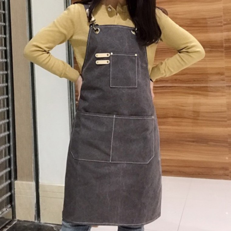 패브릭 앞치마 남녀공용 리빙 카페 바리스타 공방 주방 베이킹 집들이선물 : 집콕템