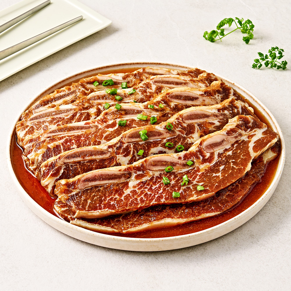 황금알푸드 LA 양념갈비 1.4kg 초이스등급 소갈비 냉장 수제 : 황금알푸드