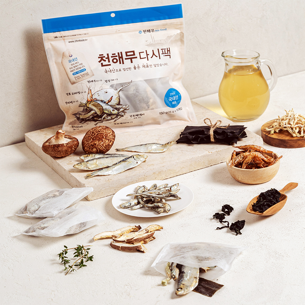 천해무 국내산 가정 용 국물 육수(다시팩, 육수팩) 15gx30팩 : 마켓경기