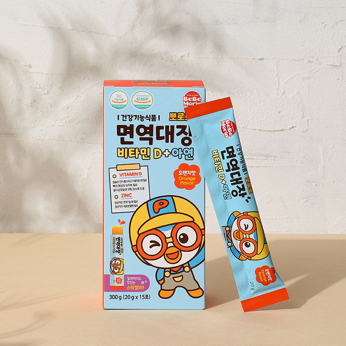 뽀로로 면역대장D+아연 20g 15포 어린이 비타민 젤리 : 태양생활건강