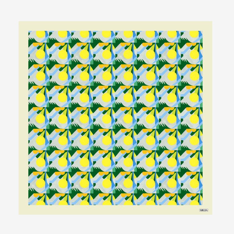 [Giulia Peyrone] Limoncello 100 Silk Square 길리아 페이론 리몬첼로 100 실크 스카프 : 네브오어네브