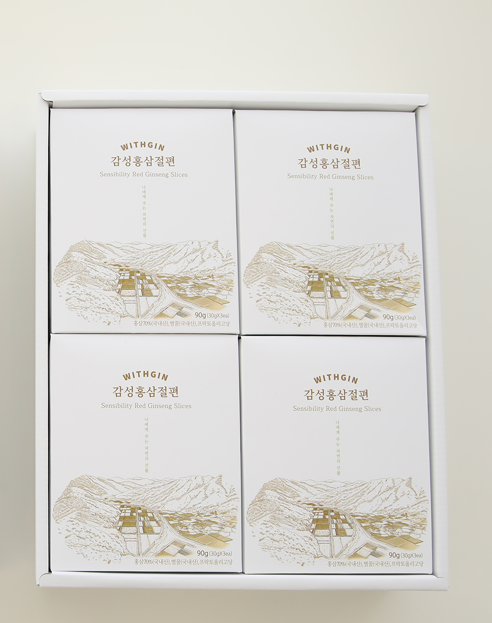 위드진 감성홍삼절편세트 360g(30g 12봉) 오리지널 콩가루 카카오 흑임자 홍삼절편 : 금산홍삼천하