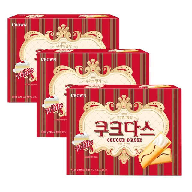 썬 크라운제과 쿠크다스 화이트 289g x 3개 : 쇼핑지니