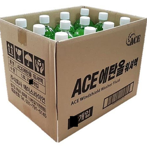 에이스라이언 세차용품 ACE 에탄올 워셔액 1.8L 액체형 총 6개 : 가성비 대용량 가심비 마켓