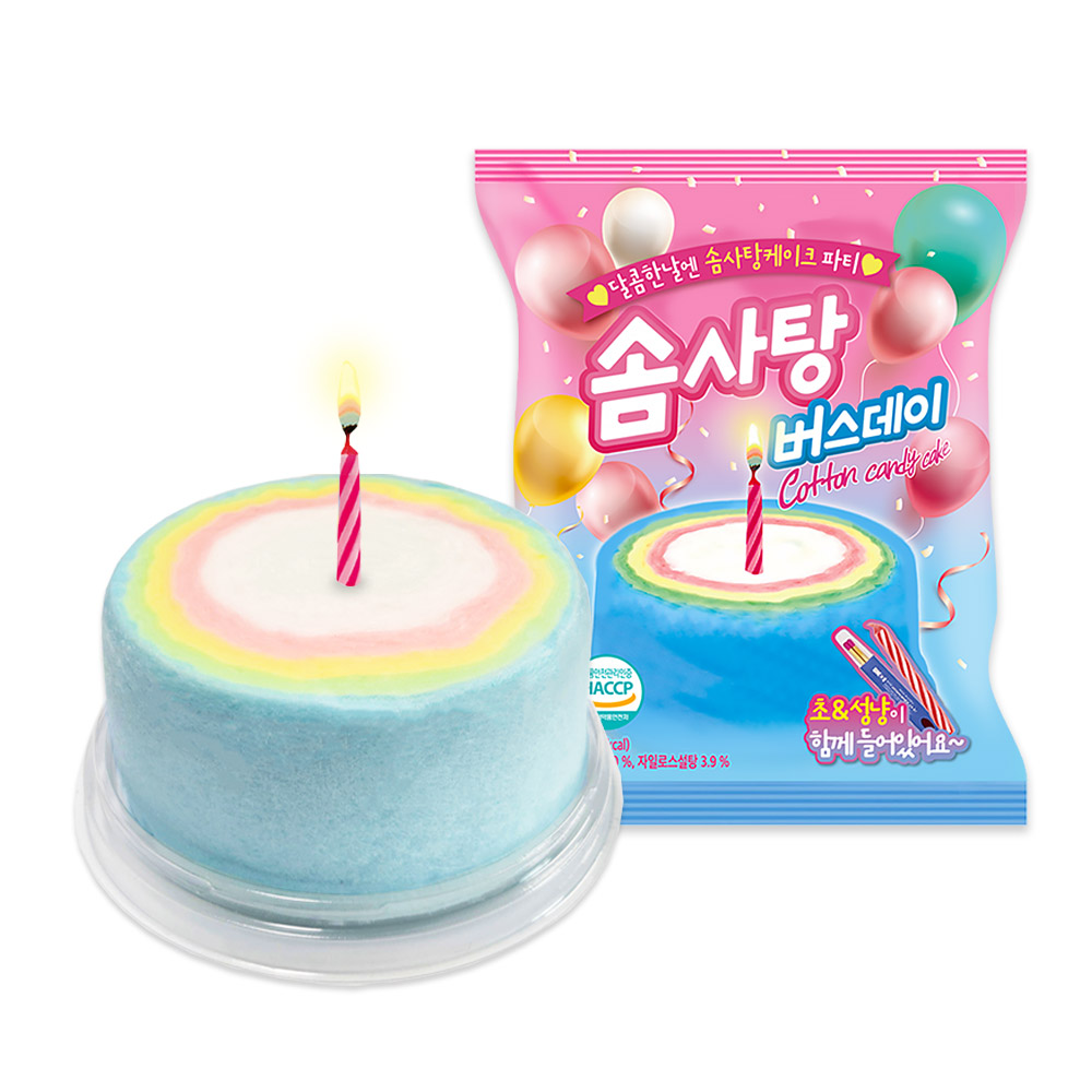 솜사탕 버스데이 케이크 25g 생일축하선물 1개 : 미림 트레이딩 샵