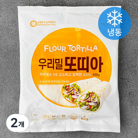 남향푸드또띠아 빵 우리밀 또띠아 10장 (냉동) 2개 400g : Super Fresh