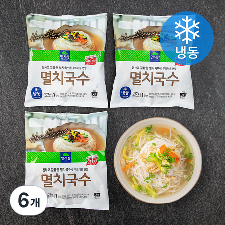 면사랑 기타냉동 간편조리식품 멸치국수 (냉동) 307g 6개 : Super Fresh