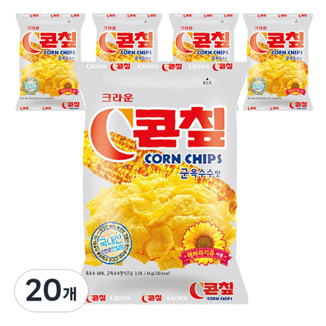 크라운 스낵 콘칲 44g 20개 : Super Fresh