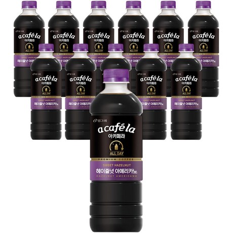 아카페라 커피음료 올데이 헤이즐넛 아메리카노 1000ml 12개 : Super Fresh