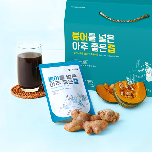 아주 건강세트 60포 붕어즙 장어즙 민물 자연산 100% 국산 원료 복분자 장어진액 엑기스 : 아주식품