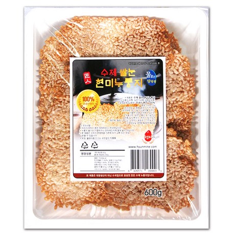 현미네 누룽지 수제쌀눈 현미누룽지 600g 1개 : Super Fresh