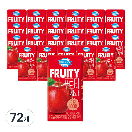 덴마크 사과주스 푸르티 사과주스 120ml 72개 : Super Fresh