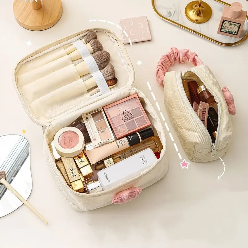 폭산폭신 튤립 화장품 메이크업 파우치 2사이즈 : Tote