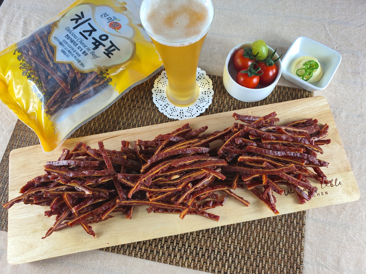 진미향 치즈육포 500g 국내산소고기90% 치즈10% : 반하다mall