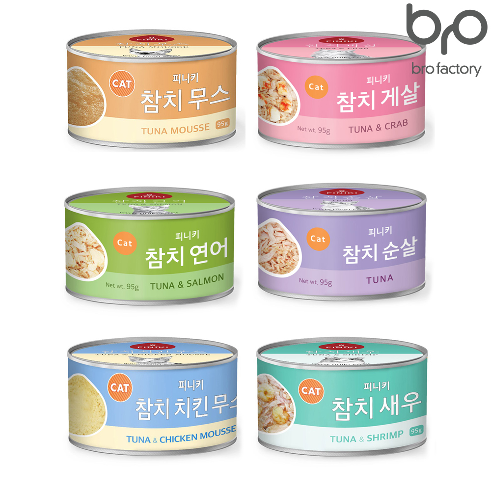 피니키 고양이캔 95g x 24개 6종 혼합콤보 : 브로팩토리