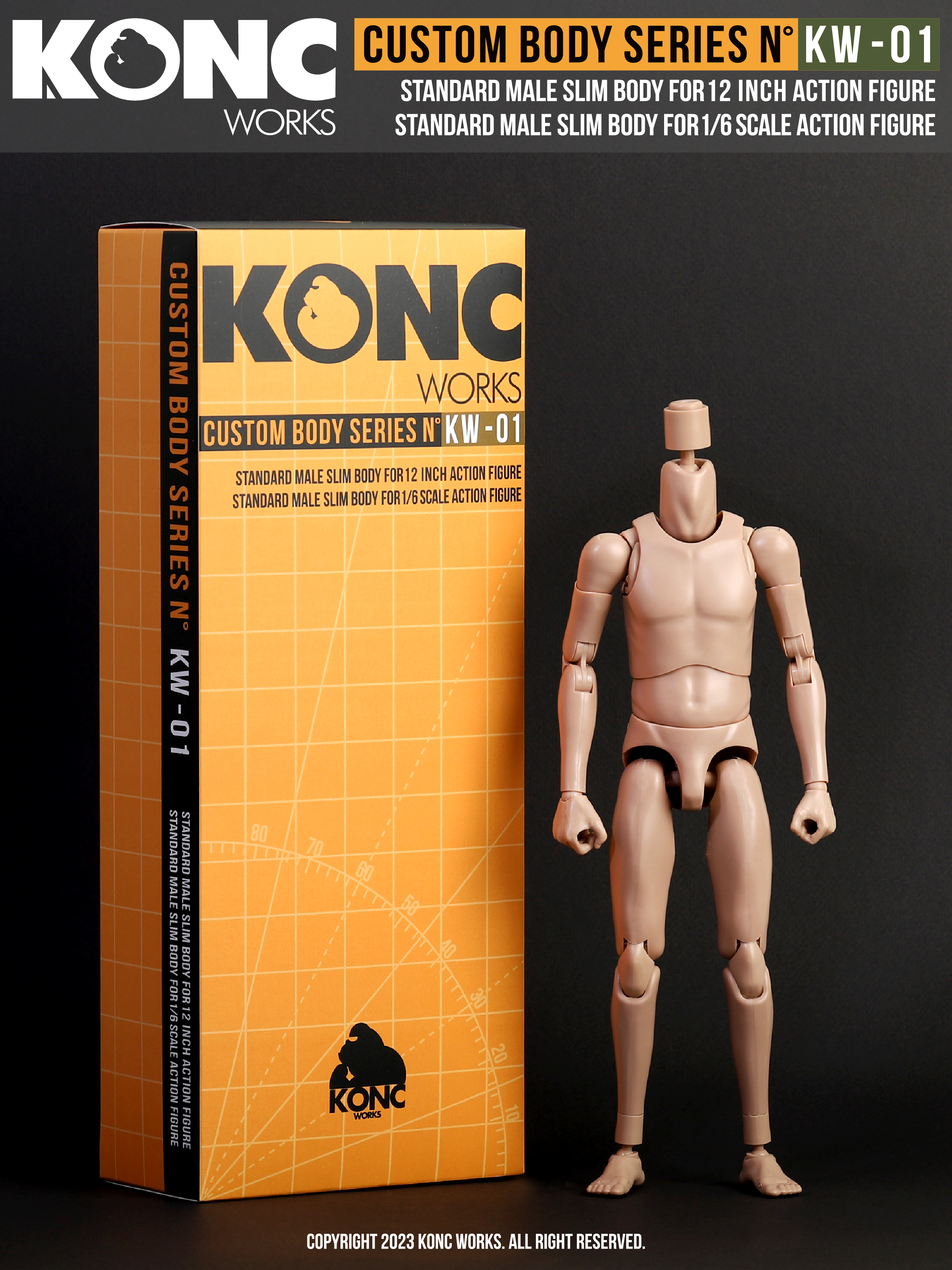 콩크웍스(KONC WORKS) KW-01 12인치바디 1/6바디 커스텀슬림바디 액션피규어 : 콩크웍스