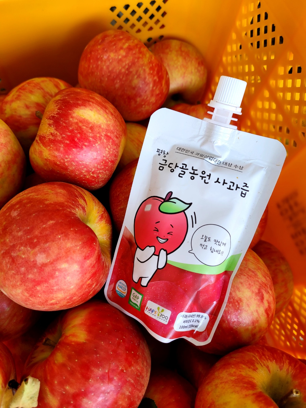 금당골농원사과즙 생사과 명품 평창사과즙 100ml 10,20,30,50팩 : 로컬느루