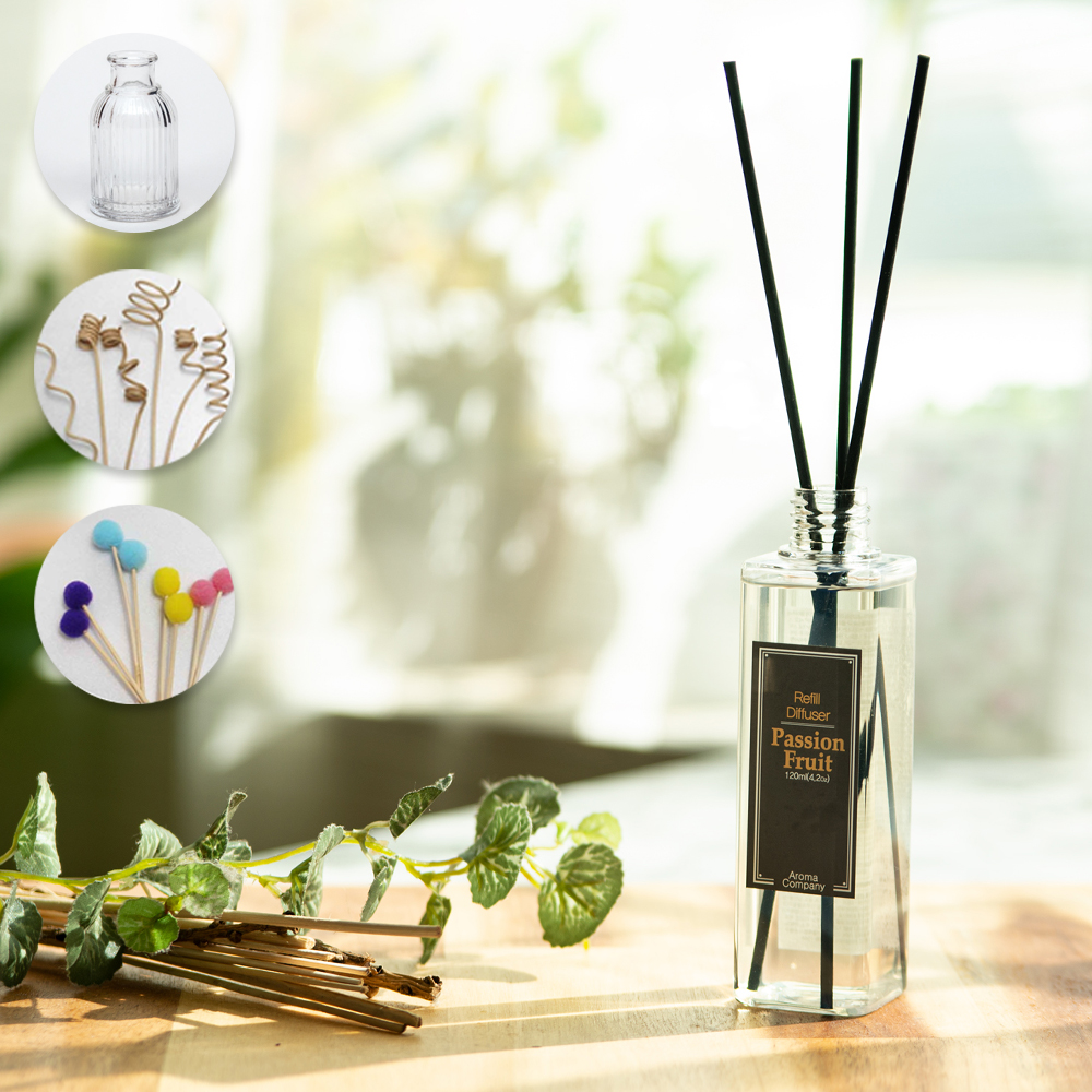 아로마컴퍼니 리필 디퓨져 120ml [공병+꼬불이스틱&폼폼스틱 추가 증정] : 아로마컴퍼니