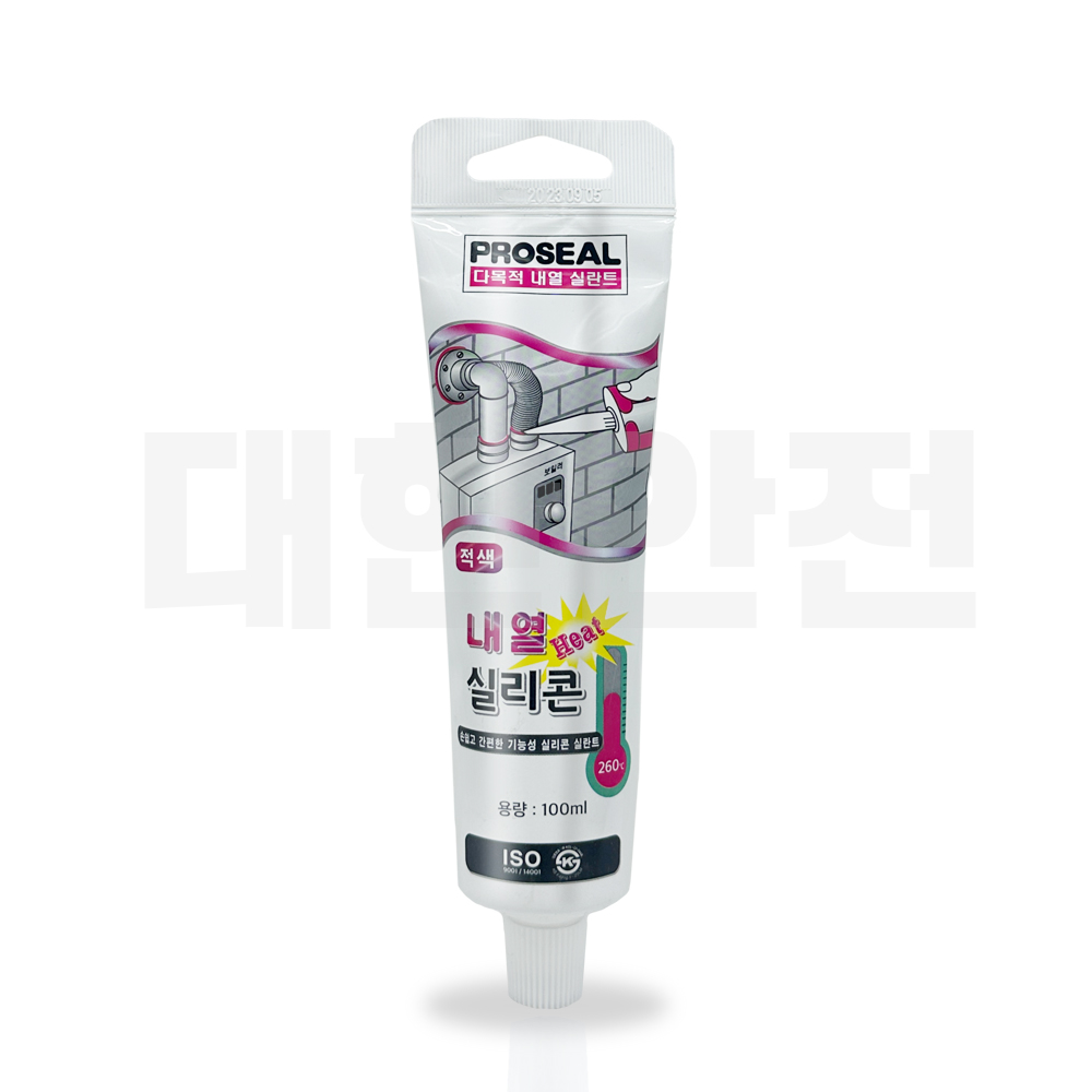 홈실리콘 튜브 내열 실리콘 100ml 회색 고온 보일러 연통 배관 보수 : 대한안전