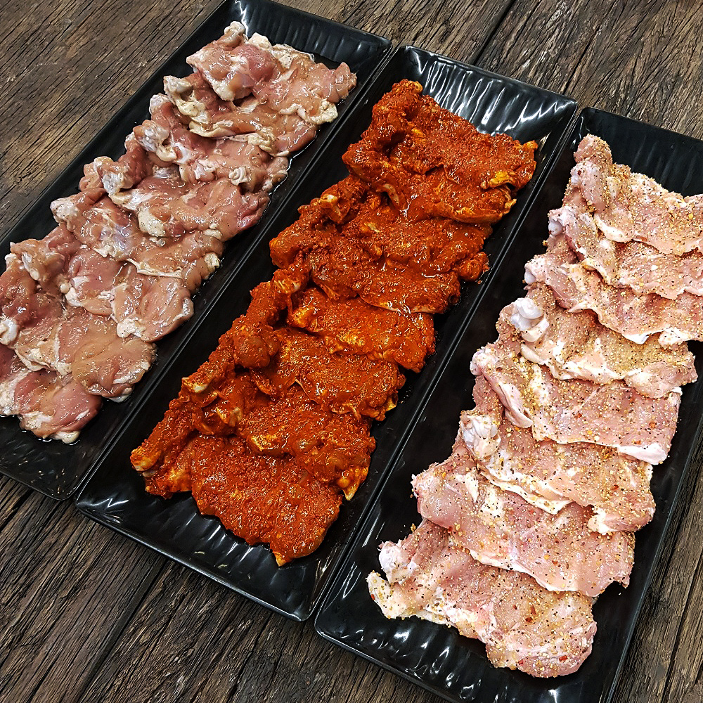 토담 춘천 닭갈비 숯불 구이용 간장 고추장 소금  맛선택 1kg : 춘천토담숯불닭갈비