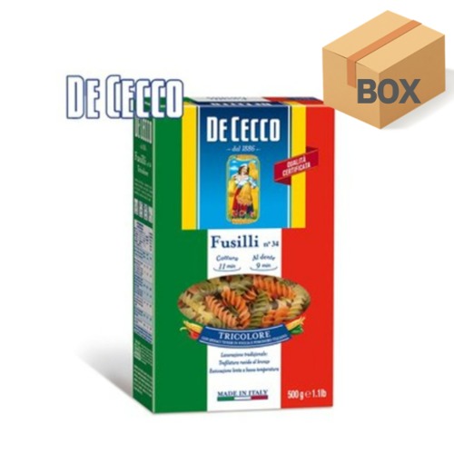 H 데체코 삼색 푸질리 500g x 12개 : 한나푸드