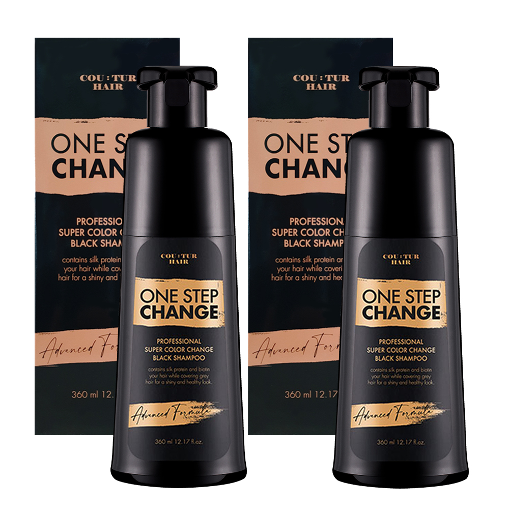 꾸띄르헤어 슈퍼 컬러체인지 블랙 샴푸 360ml (시즌2) x2개 : 엠투코스