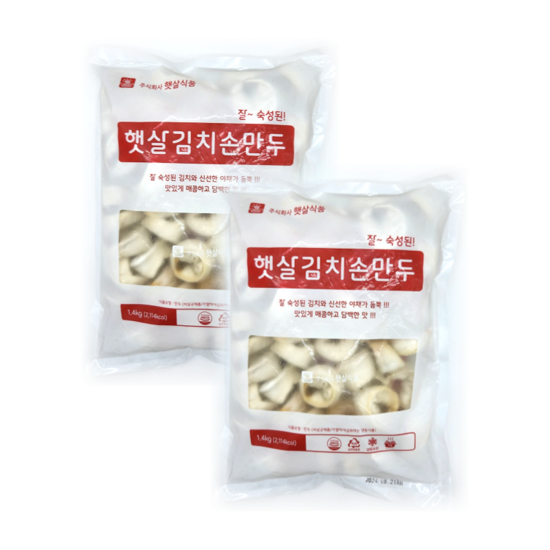 식당용 햇살 손만두 /업소용 김치, 1.4kg, 2개 : 메가마켓몰