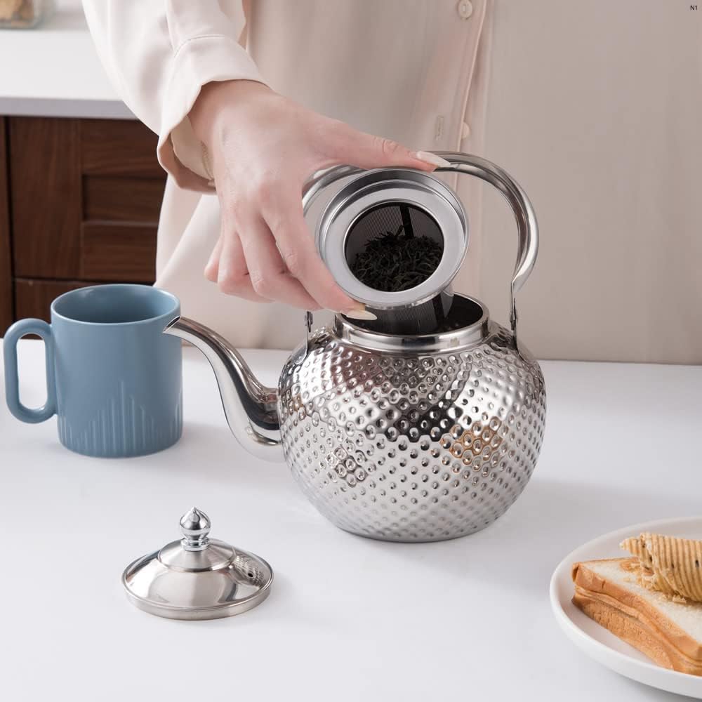 드립포트 SANQIAHOME 1500ml 주전자주입기 포함 스테인레스 스틸 물 보일러 유도 /가스용 잎 차 메이커 주전자 : 마사루몰