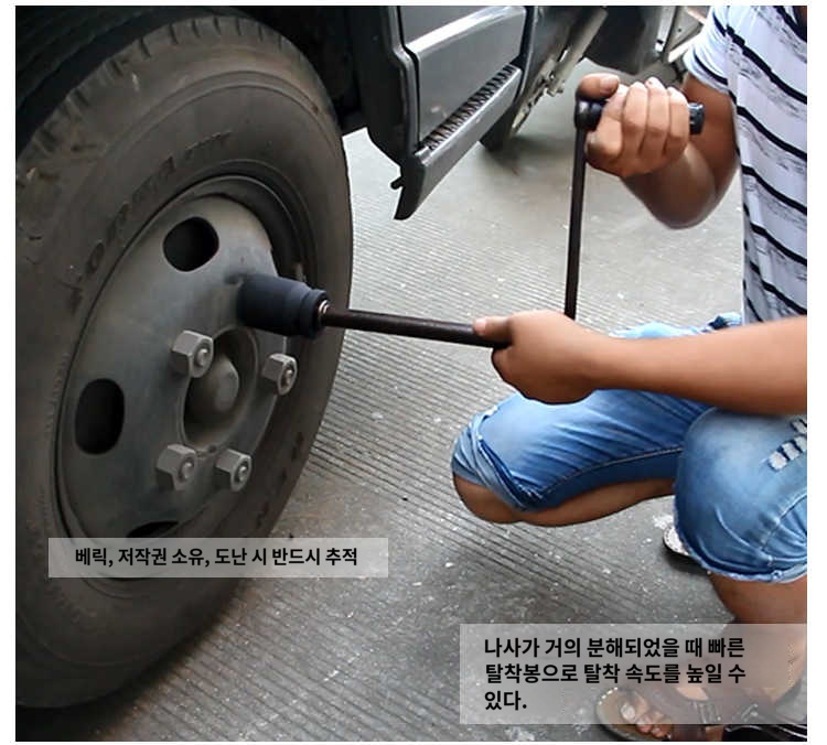 복스 휠 차량 굴삭기 화물차 스패너 소켓 휴대용 트럭 타이어렌치 대형 탈거  FS41 FS : 해일컴퍼니