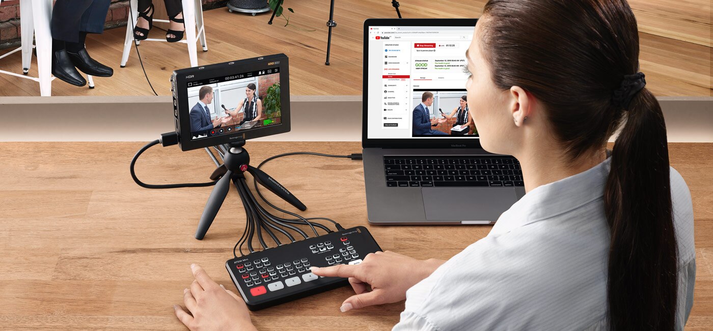 블랙매직 디자인 ATEM 미니 프로 HDMI 호환 라이브 스트림 스위처 멀티 뷰 비디오 제작 및 스트리밍 : 마사루몰