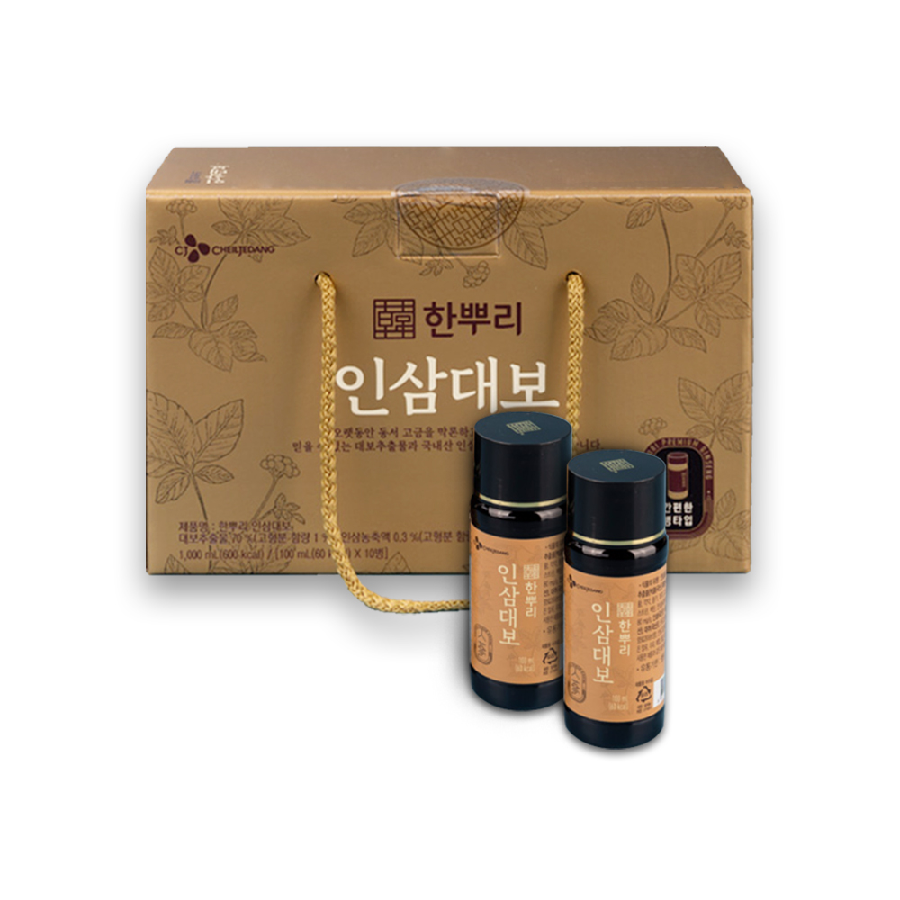 CJ 한뿌리 인삼대보 병 100ml 10입 (1박스) : 코스타마트