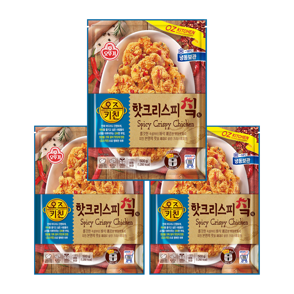 오뚜기 오즈키친 핫크리스피치킨 500g 3개 : 오뚜기mall