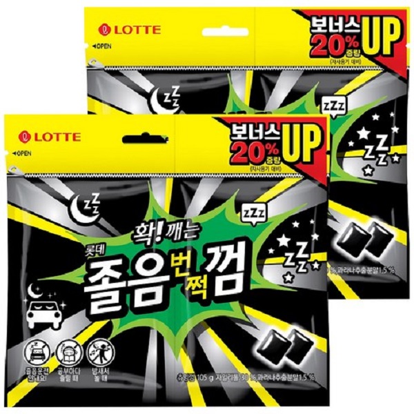 롯데졸음번쩍껌 87g+트윈리필105g x 2 : 킹도매몰