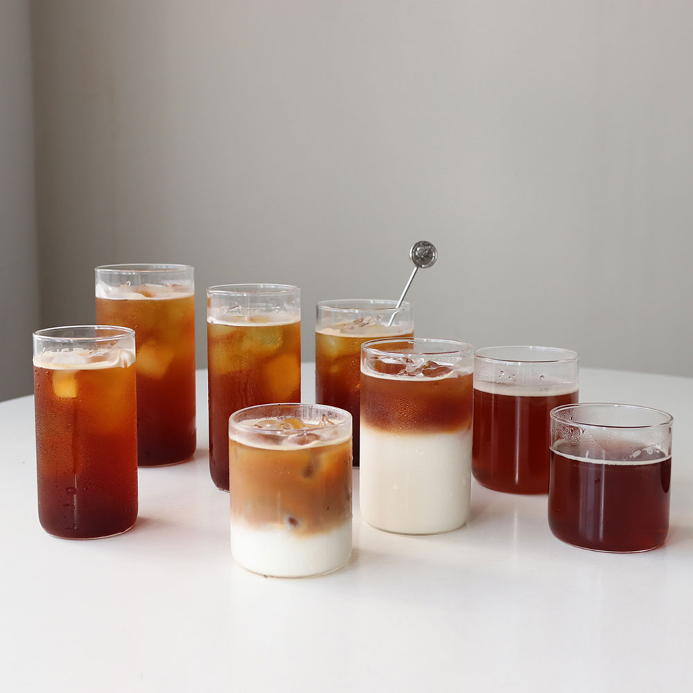 홈카페 내열 하이볼잔 유리컵 물컵 카페 아이스 커피잔 AA 일자 400ml : 오메가키친