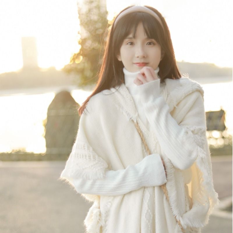 어깨숄 니트 니트숄 페이크 가디건 포레스트 스타일 목도리 보헤미안 드리 워진 스웨터 운남 : 잇템직구몰