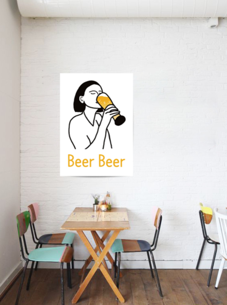[포스터47] beer 비어 맥주 그림 호프집 인테리어포스터 개업식선물 대형그림 : 우드살롱상점