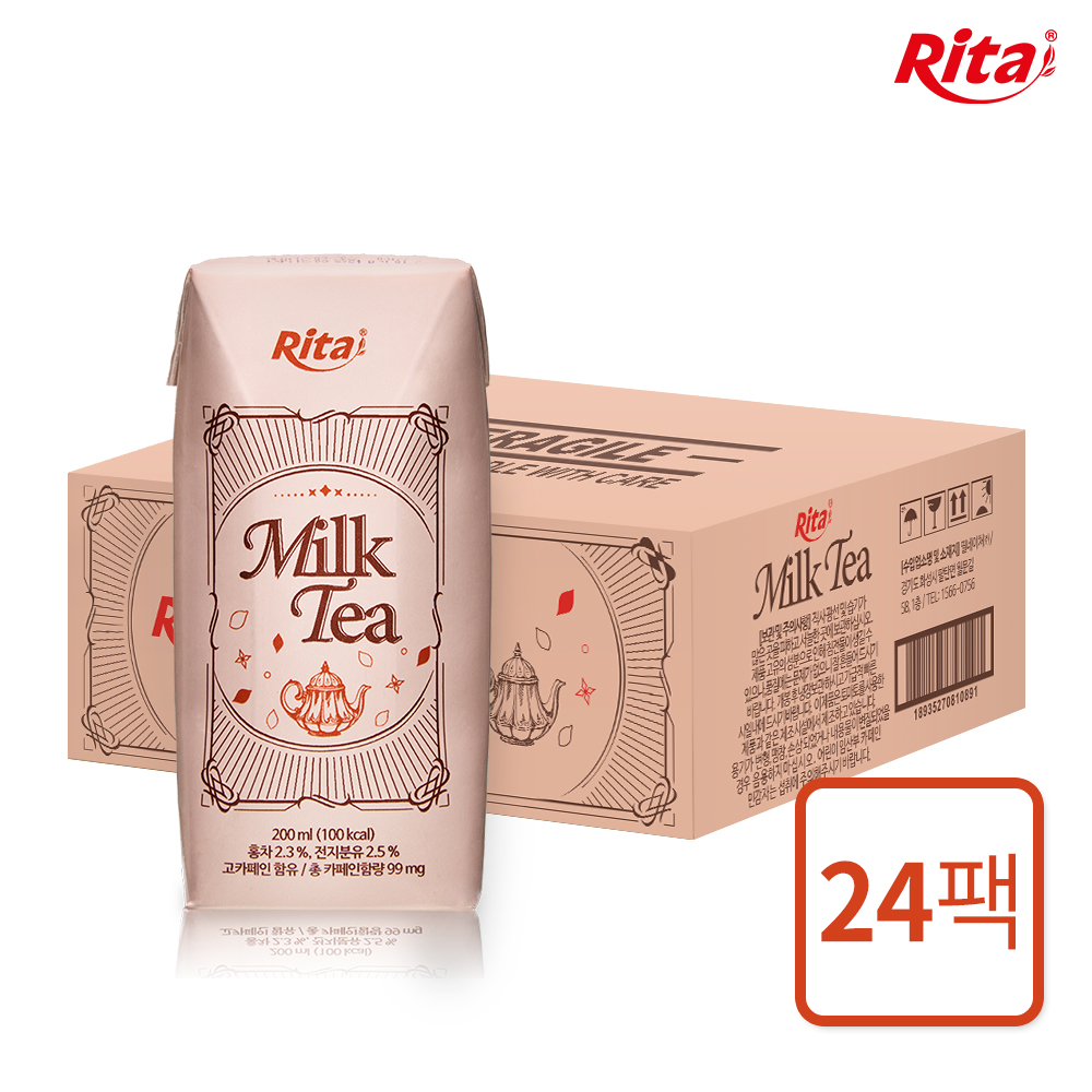 리타주스 시원하게 먹는 밀크티 200ml x 24팩 : 리타 공식스토어