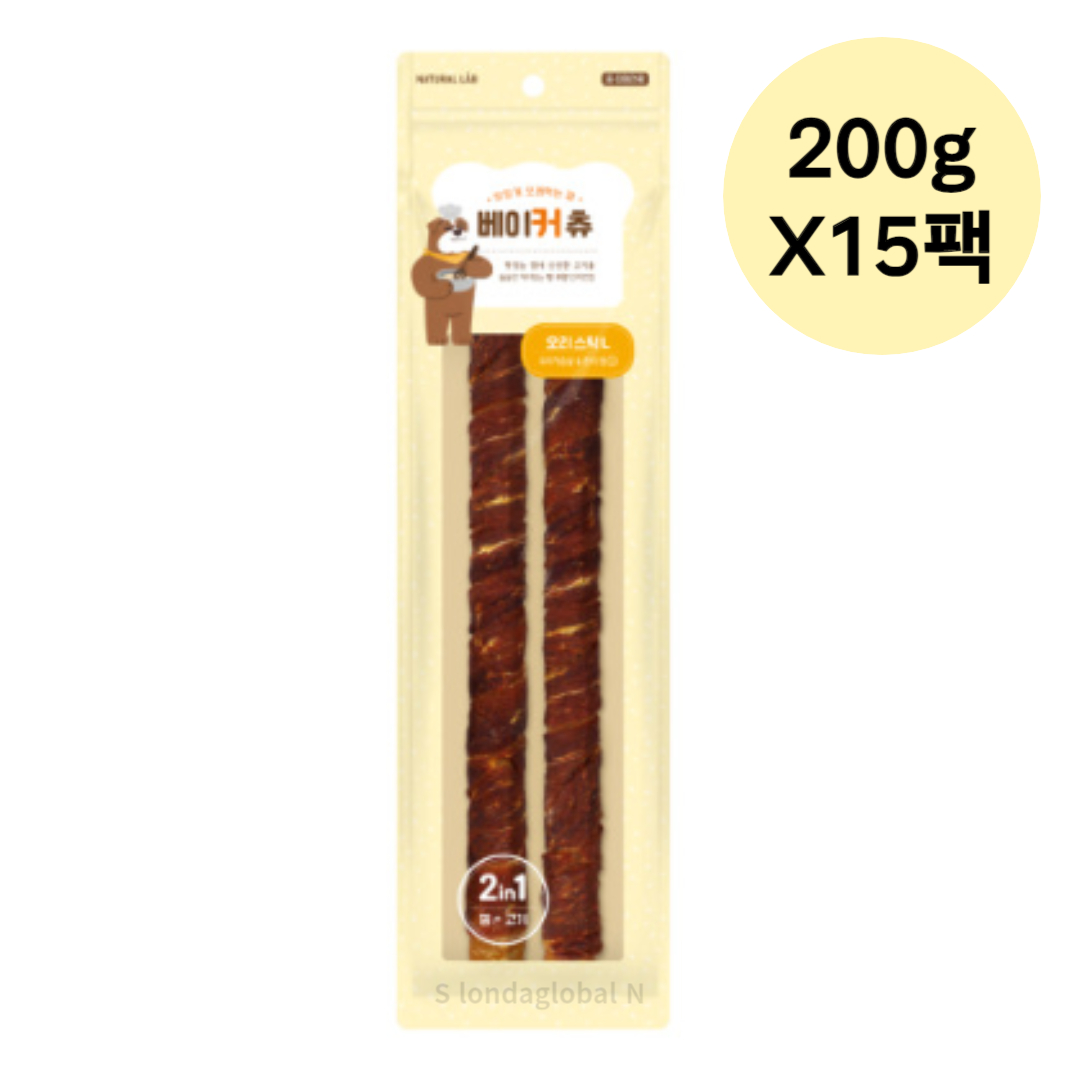 네츄럴랩 베이커츄 오리스틱 L 강아지 껌 2pX15팩 : 비엔엠코리아