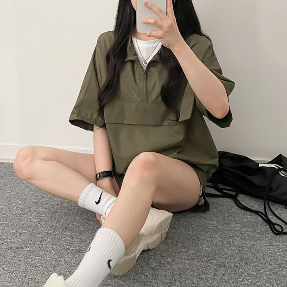 여성 여름 트레이닝세트 아노락 츄리닝 세트 반팔 트레이닝복 : 마이이너웨어