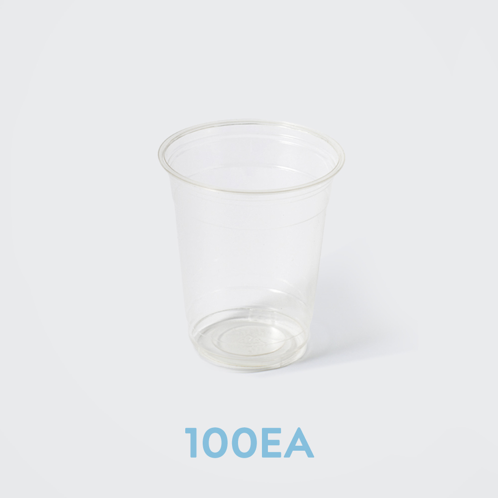 무지 390ml 친환경 일회용 투명 컵 100개 테이크아웃 커피 아이스 카페 : 아이엠그리너