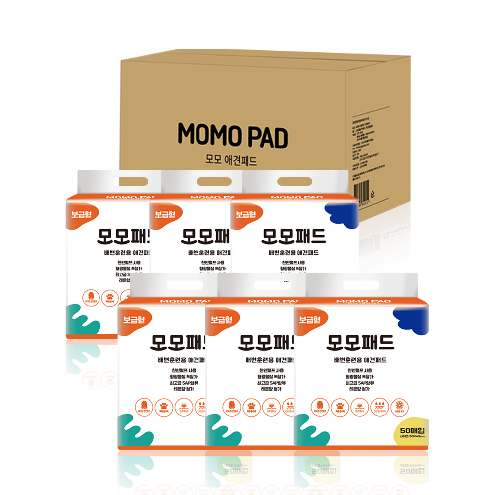 모모 배변패드 소형 50매(레몬향) X6개(1박스) : 모모펫