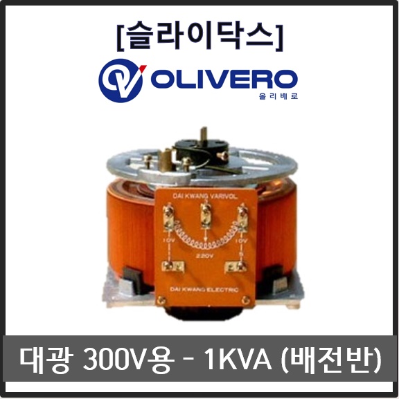 대광슬라이닥스 1KVA 0-300V용 전압조정기 전압조절기 가변전원장치 (배전반용) : 올리베로