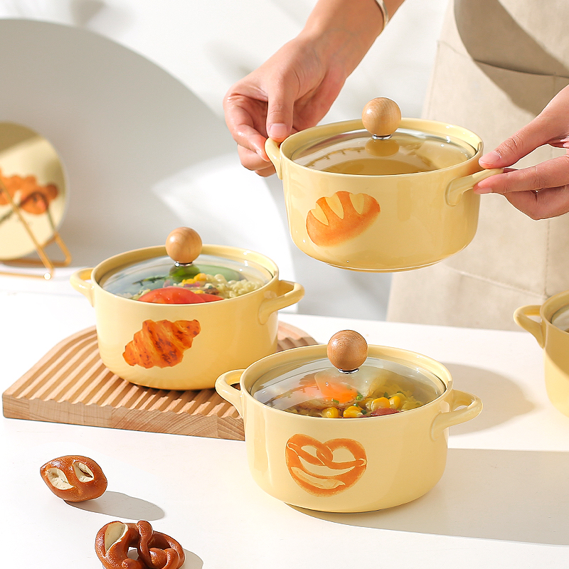 가와시마야 기숙사 학생을 위한 뚜껑이 달린 귀여운 인스턴트 국수 그릇 눈에 띄는 이중 수 : 더아이니