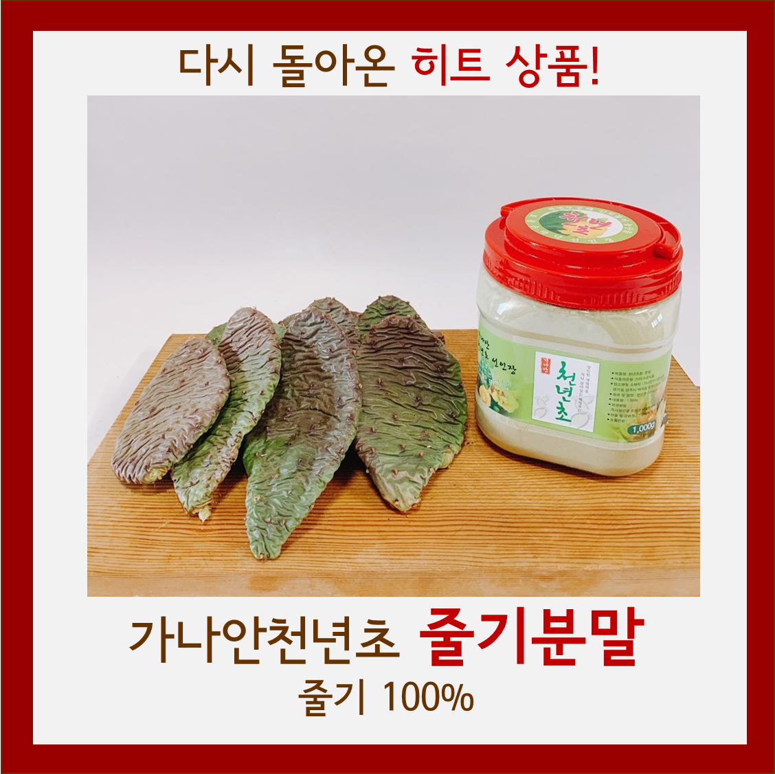 가나안천년초 줄기분말 1kg : 엘림농원 ELIM FARM